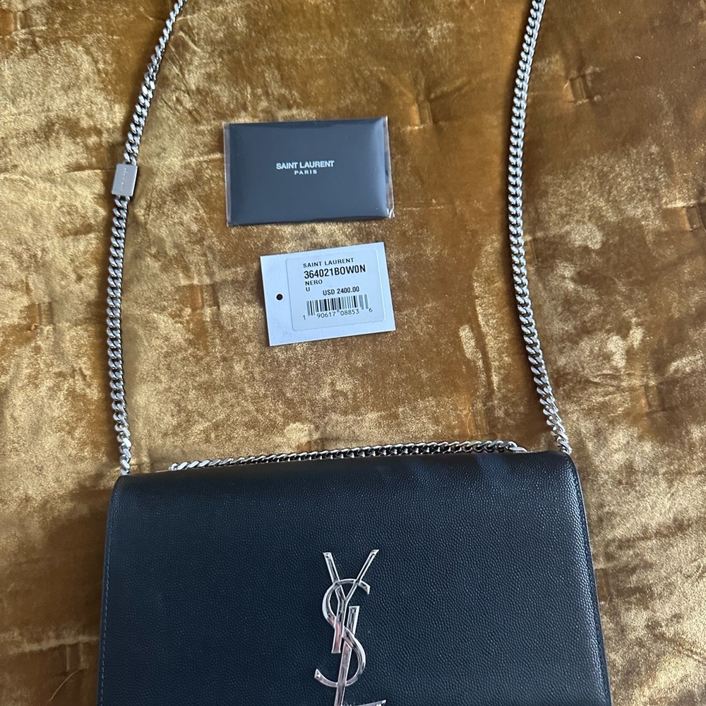 Saint Laurent Black Crossbody Bag with Iconic Hardware